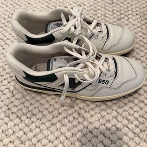 Aime Leon Dore White and Dark Green Low-Top Sneakers